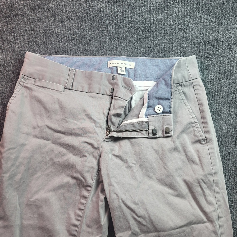 Banana Republic Women Stretch Slim Chino Pants Size 0 Gray Khaki Ankle Workwear - Picture 5 of 8